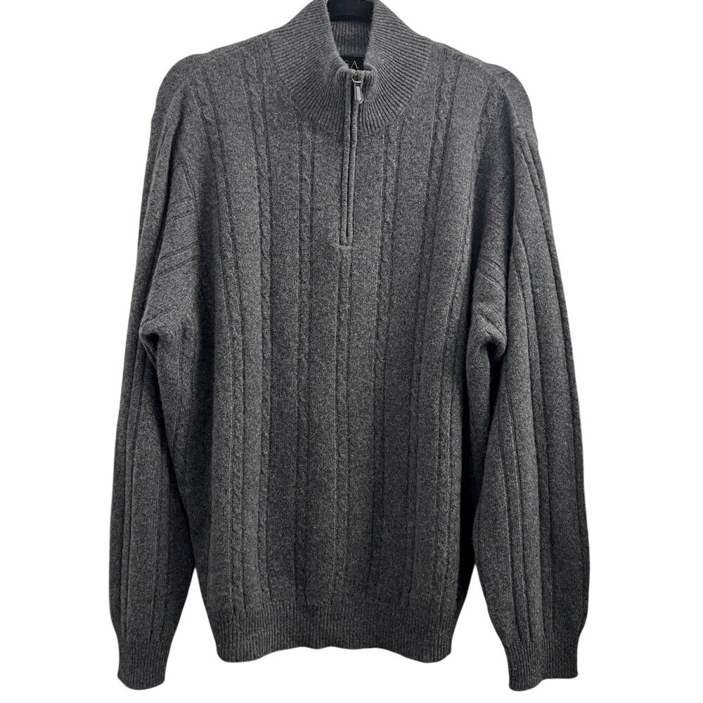 Jos. A. Bank‎ Signature Collection 100% Cashmere Charcoal Quarter Zip L